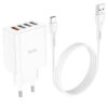 Hoco 4 Port USB Charger 18W + TYPE-C Cable