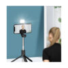 Tripod Selfie Stick with Fill Light - Black - Image 3
