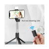 Tripod Selfie Stick with Fill Light - Black - Image 7
