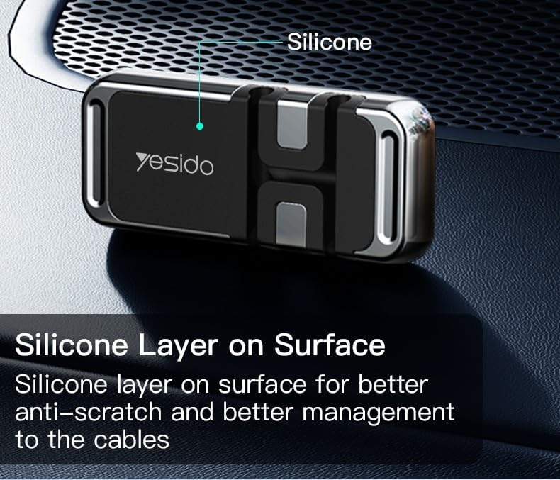 Yesido C113 Zinc Alloy Car Magsafe Magnetic Phone Holder with Cable Clip Function(Black) - Image 2