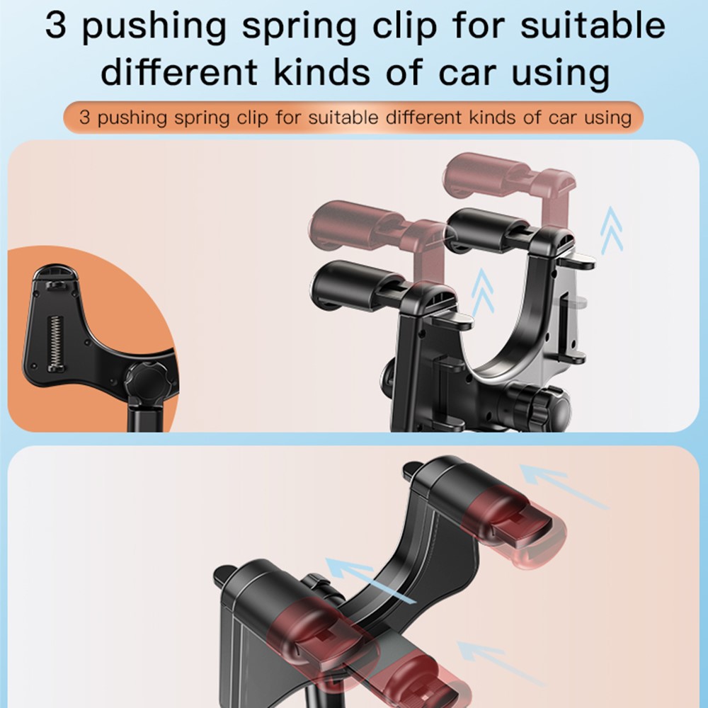 YESIDO C196 Car Rearview Mirror Phone Holder 360 Degrees Rotating ABS Cellphone Bracket - Image 3