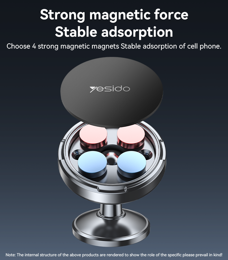 C215 360 Rotation Zinc Alloy Strong Magnetic Force Mini Paste Magnetic Suction Phone Holder - Image 3