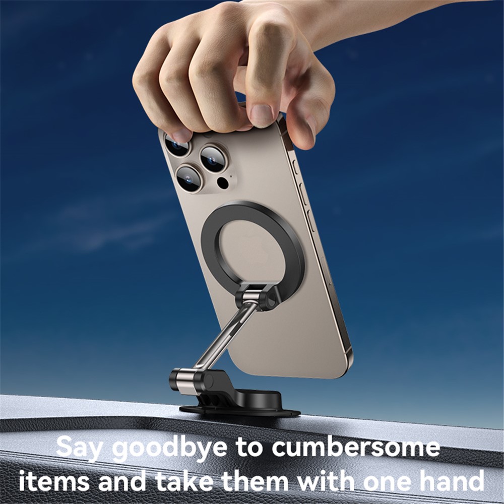 YESIDO C218 Compitable with Magsafe Car Phone Mount Stand Dual Axis Folding 360 Degree Rotating Magnetic Holder - Image 3