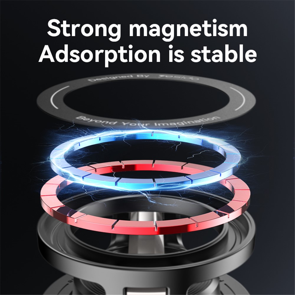 YESIDO C218 Compitable with Magsafe Car Phone Mount Stand Dual Axis Folding 360 Degree Rotating Magnetic Holder - Image 4