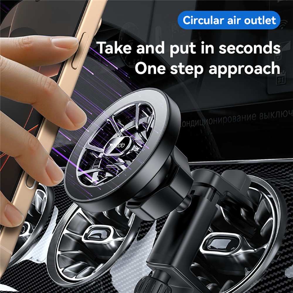 YESIDO C221 Car Mount Holder Circular Air Vent Compatible Stand Rotatable Adjustable Diameter - Image 4