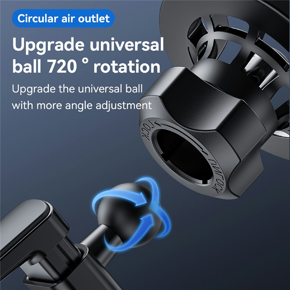 YESIDO C221 Car Mount Holder Circular Air Vent Compatible Stand Rotatable Adjustable Diameter - Image 6