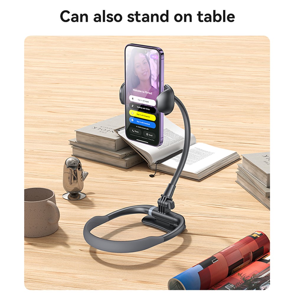 YESIDO C291 Neck Mount Phone Holder Aluminum Alloy Rotation View Phone Neck Bracket - Image 6