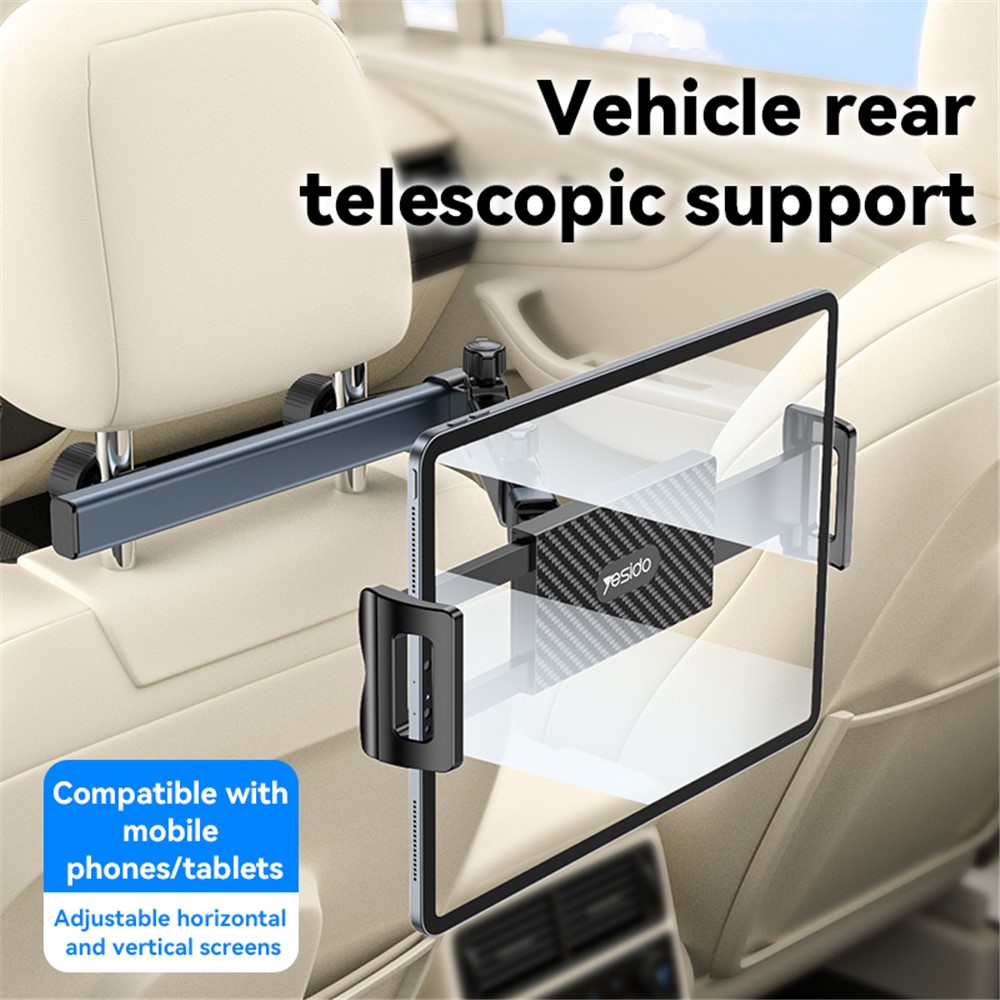 YESIDO C294 Car Seat Back Phone Tablet Holder Foldable Car Headrest Mount Phone Bracket - Image 2