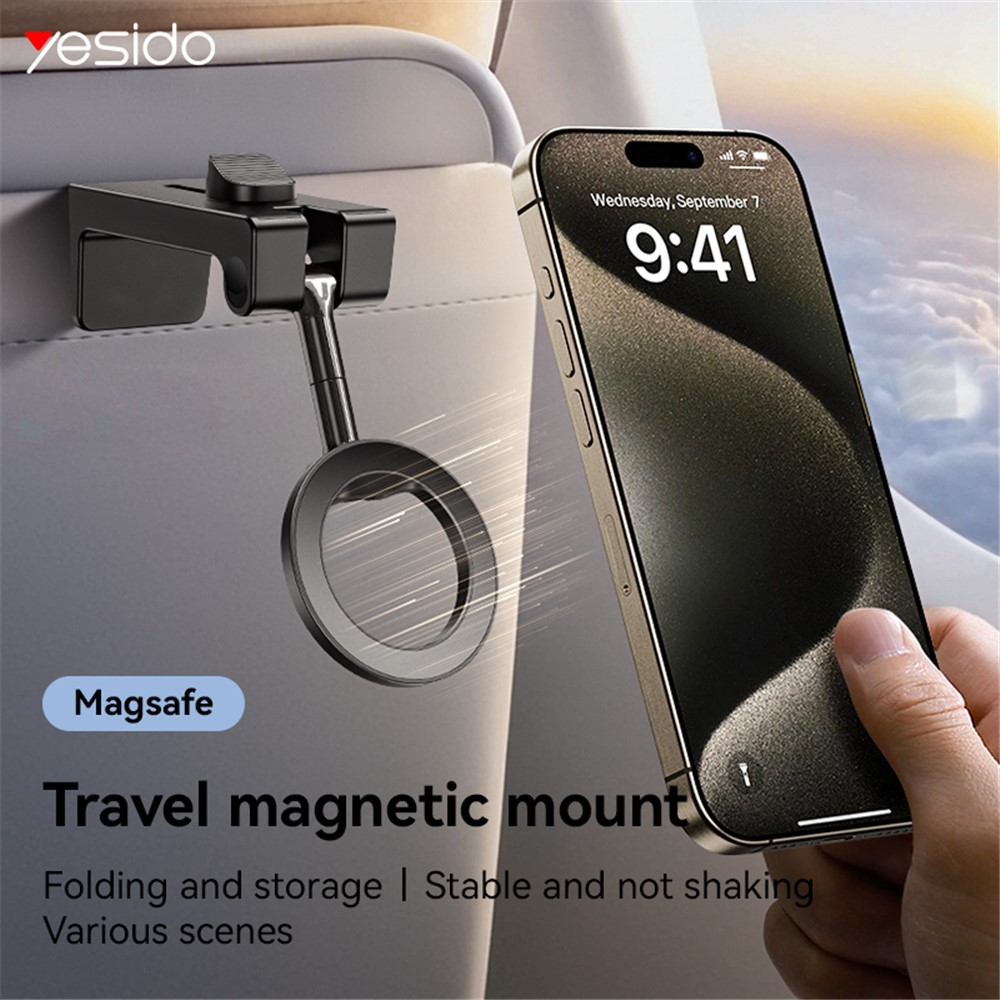 YESIDO C298 Portable Travel Magnetic Phone Holder Zinc Alloy Adjustable Cellphone Bracket - Image 2