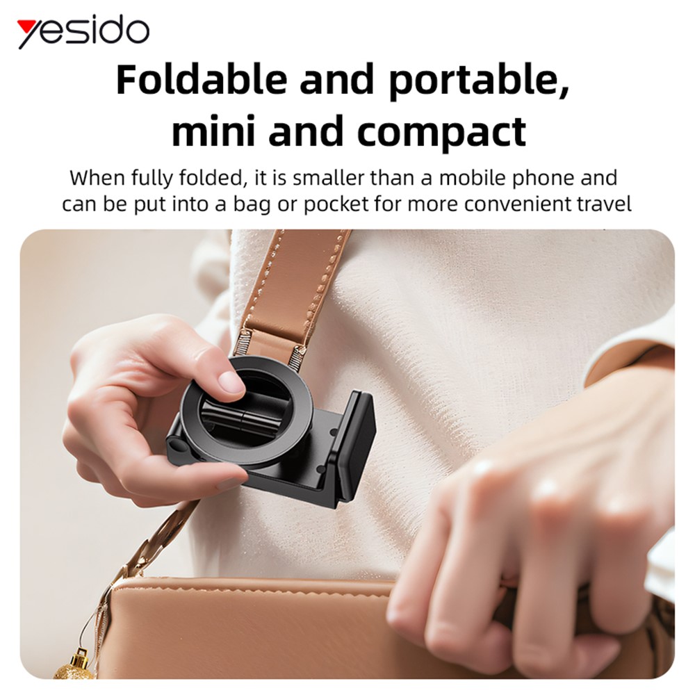 YESIDO C298 Portable Travel Magnetic Phone Holder Zinc Alloy Adjustable Cellphone Bracket - Image 5