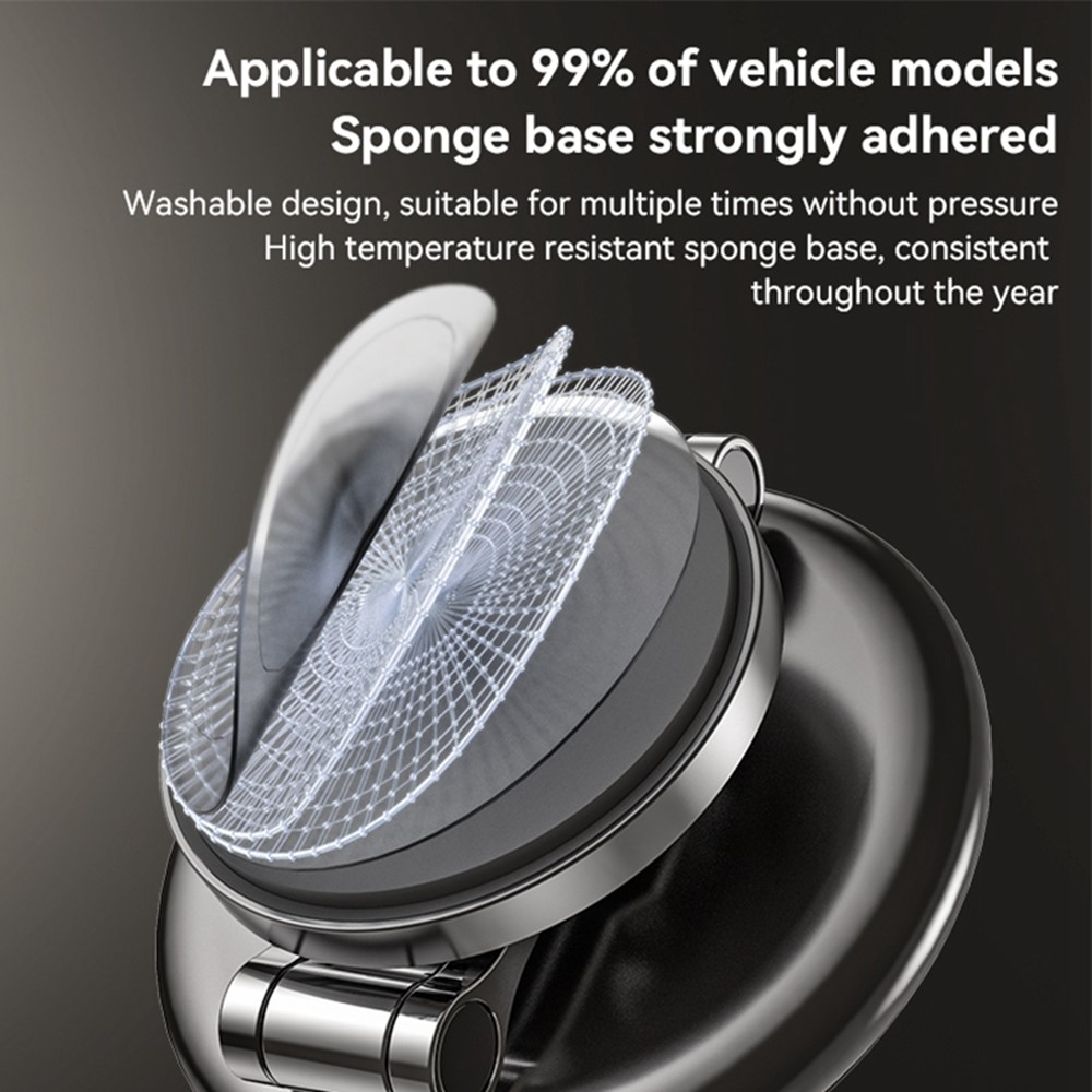 YESIDO C306 15W Magnetic Phone Wireless Charger Zinc Alloy Car Dashboard Phone Charging Stand - Image 7