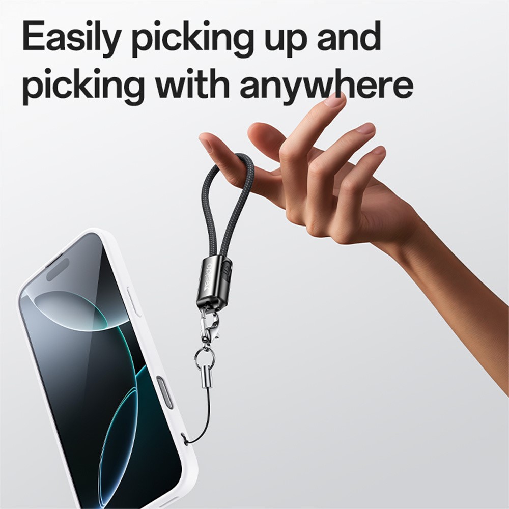 YESIDO CA177 20cm USB C to USB C Data Cable PD 60W Fast Charging Wire with Lanyard - Image 5