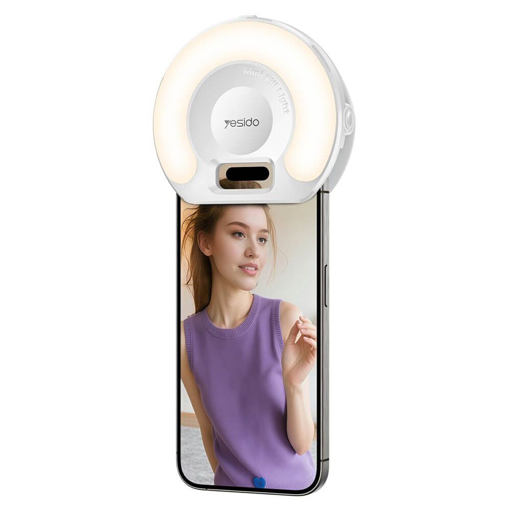 Yesido DH13 Clip-On Selfie Light - 400mAh Battery, 5-Hour Duration