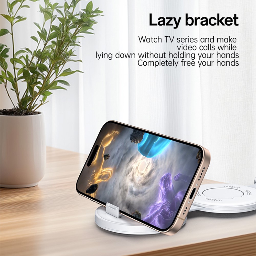 YESIDO DS29 5 in 1 Portable Storage Box Foldable Wireless Charger Phone Stand for Phone / Earbuds / Watch - Image 6