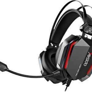 EK03 RGB Luminous Effect Gaming Headset Compatible for PS4, PS5, PC, Switch, Xbox, Headset with LED and Gaming Headphones with Microphone, Noise Cancelling Headphones with 3.5mm Jack