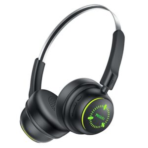 YESIDO EP15 Wireless Headphones for Kids Bluetooth-Compatible On-Ear Headset with LED Colorful Light Effects - Black