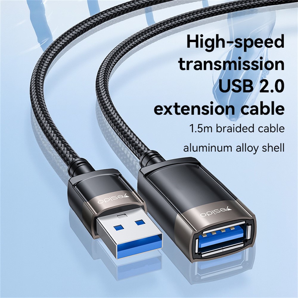 YESIDO GS26 1.5m USB 2.0 Extension Cable 480Mbps High Speed TPE Wire for Keyboard / Mouse / Printer - Image 4