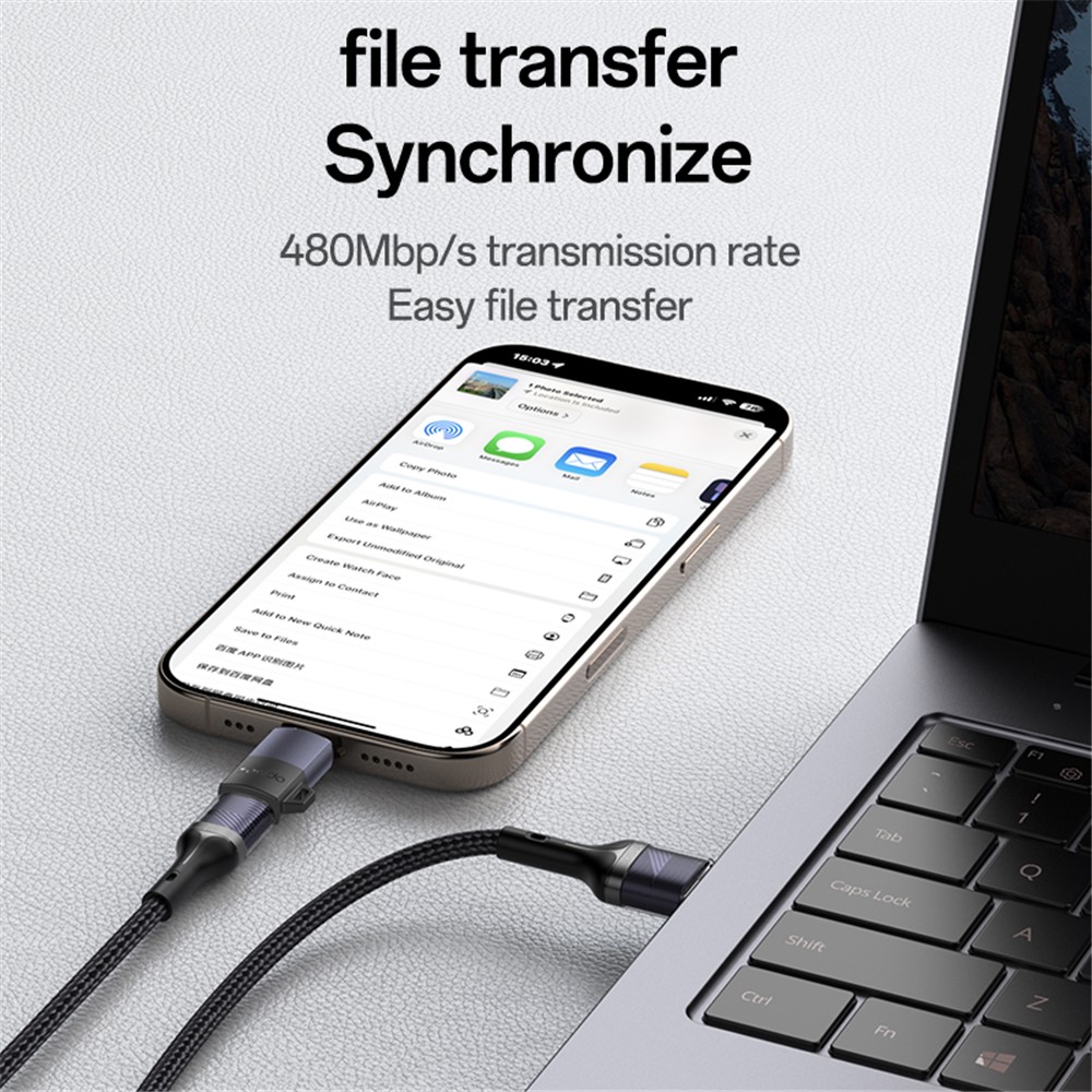 YESIDO GS28 8Pin Female to Type-C Male Converter Charging Data Transfer Adapter - Image 5