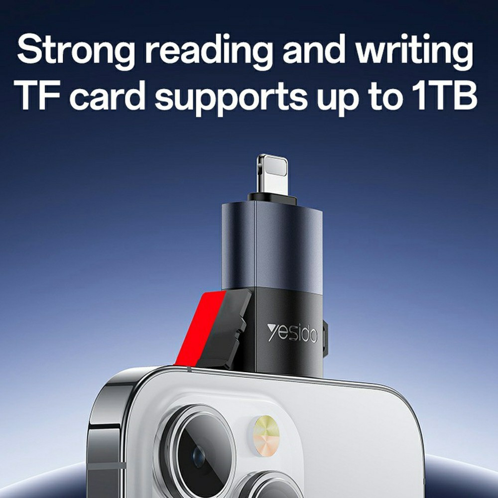 YESIDO GS38 8Pin TF Card Reader 480Mbps Transfer Speed Portable Memory Card Reader - Image 5