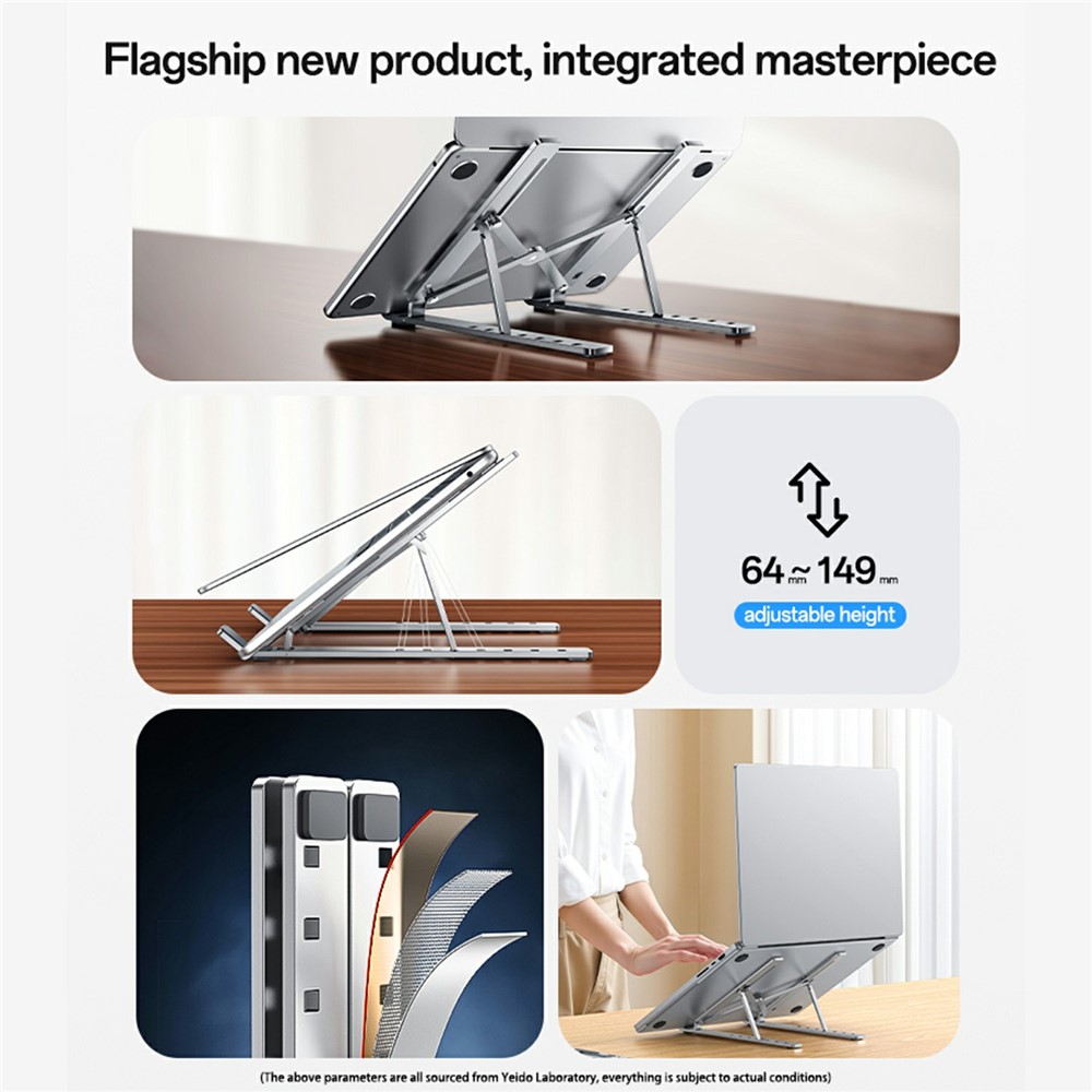 YESIDO LP07 For 13 - 20 Inch Laptop Bracket Height Adjustable Aluminum Alloy Notebook Stand - Image 3