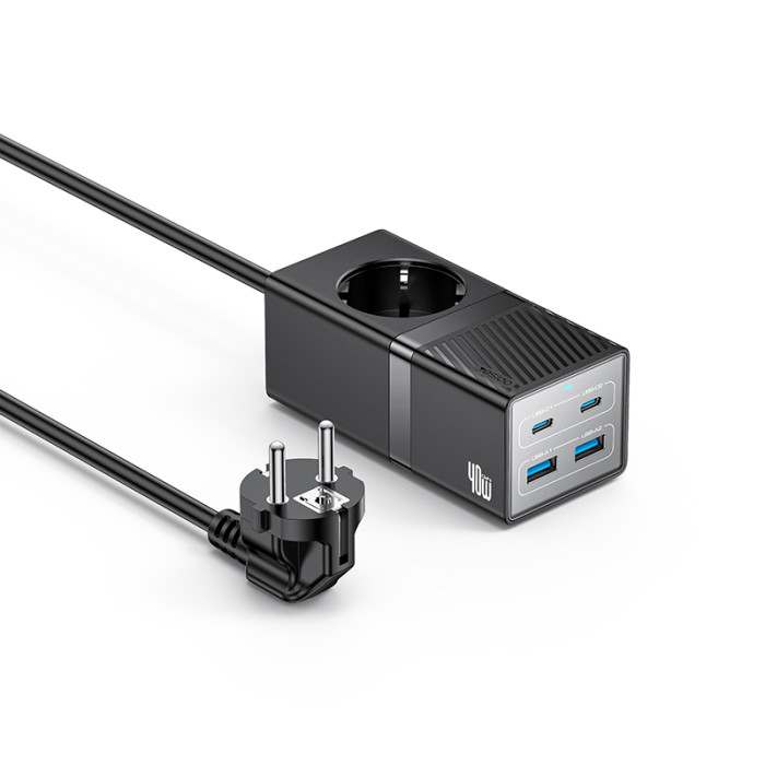 YESIDO MC35 40W GaN Power Strip USB-C USB-A Desktop Fast Charging Station - EU Plug
