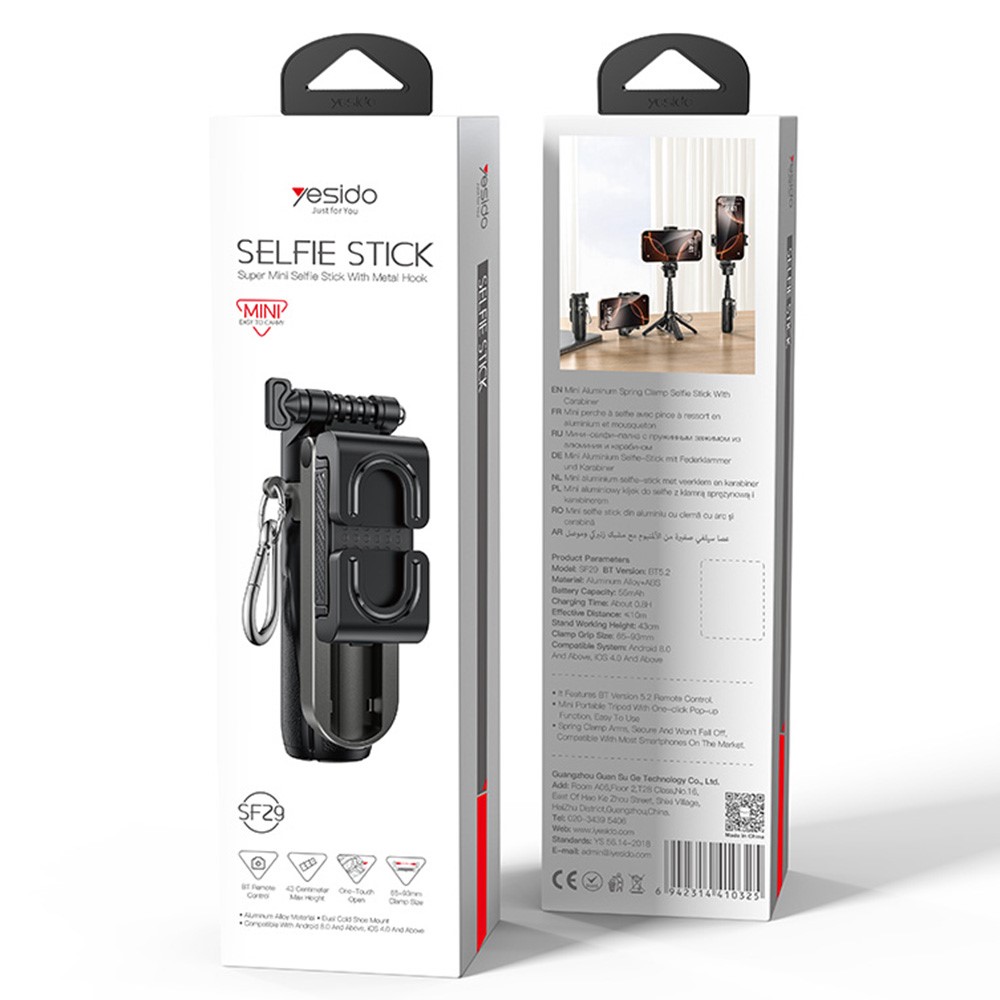 YESIDO SF29 For Android / iOS Mini Bluetooth-Compatible Selfie Stick Extendable Tripod with Remote Control - Image 9