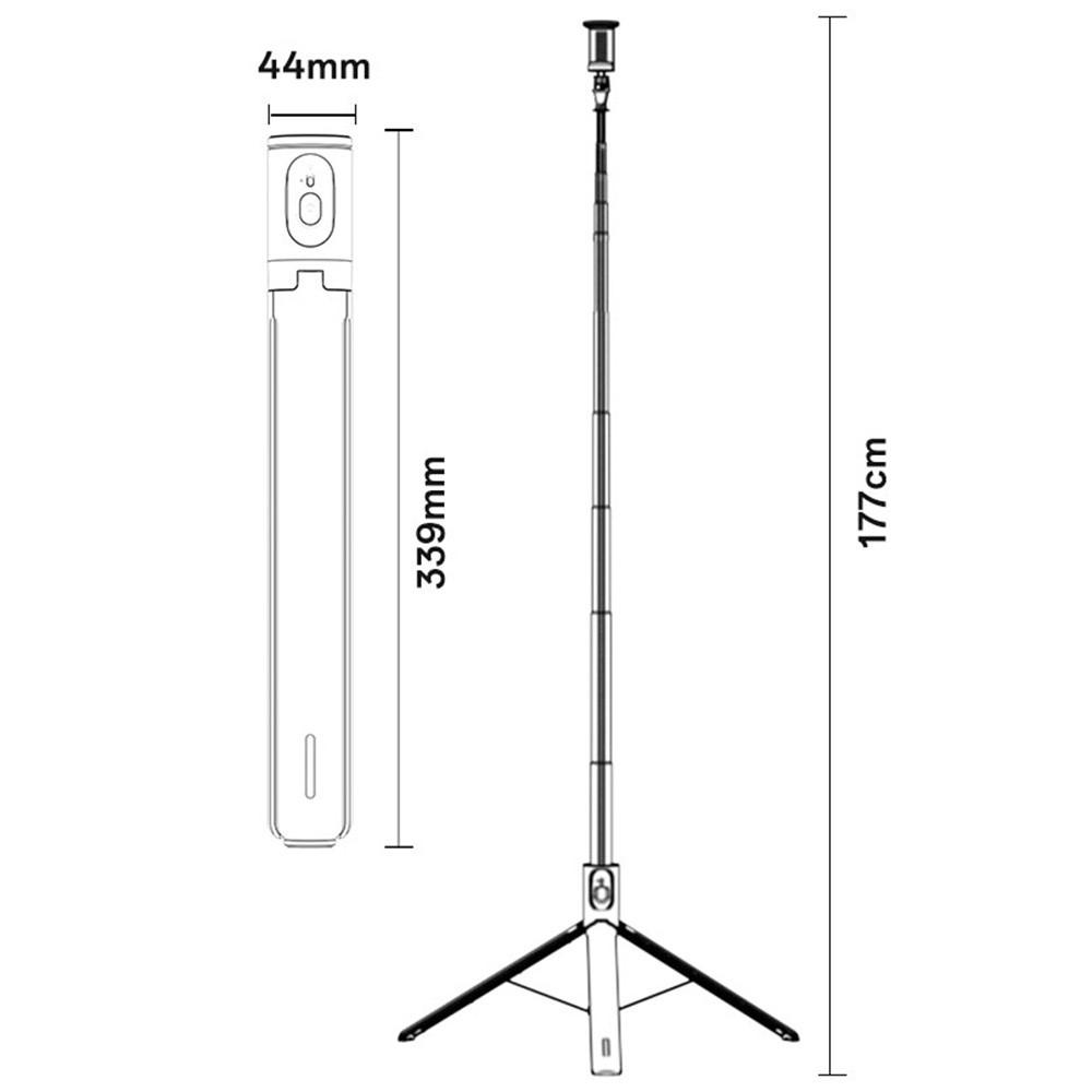 YESIDO SF30 Pop Up Tripod 1.7m Extendable Bluetooth-Compatible Selfie Stick with Remote Control - Image 12