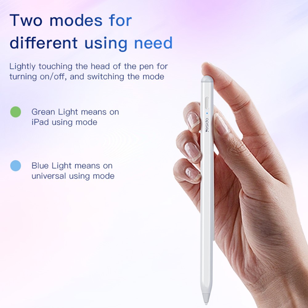YESIDO ST10 110mAh Active Stylus Pen Aluminum Alloy Stylus Universal Compatible Dual System - Image 4