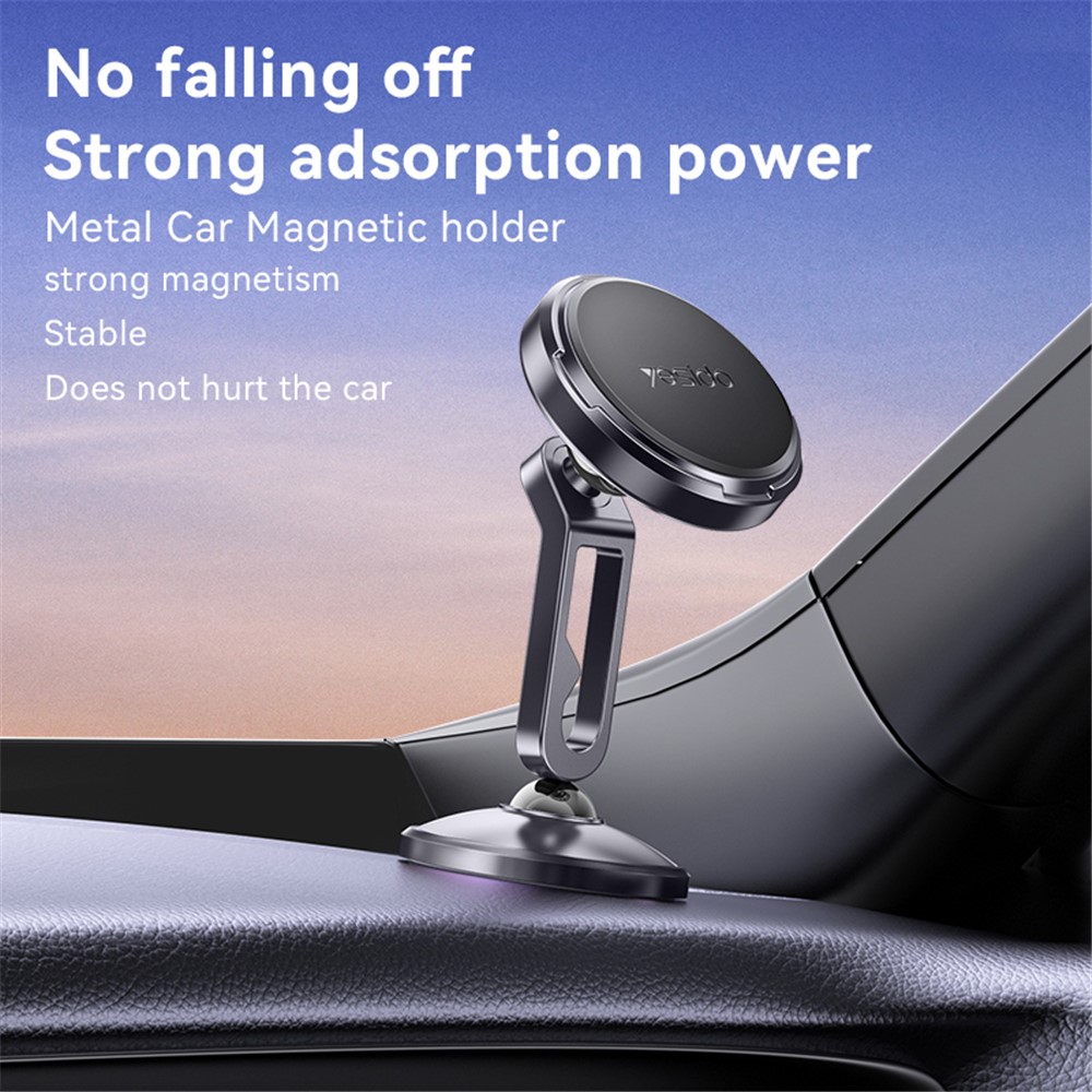 YESIDO C210 Dual Ball Head Design Magnetic Car Phone Holder Zinc Alloy Cellphone Stand - Image 2