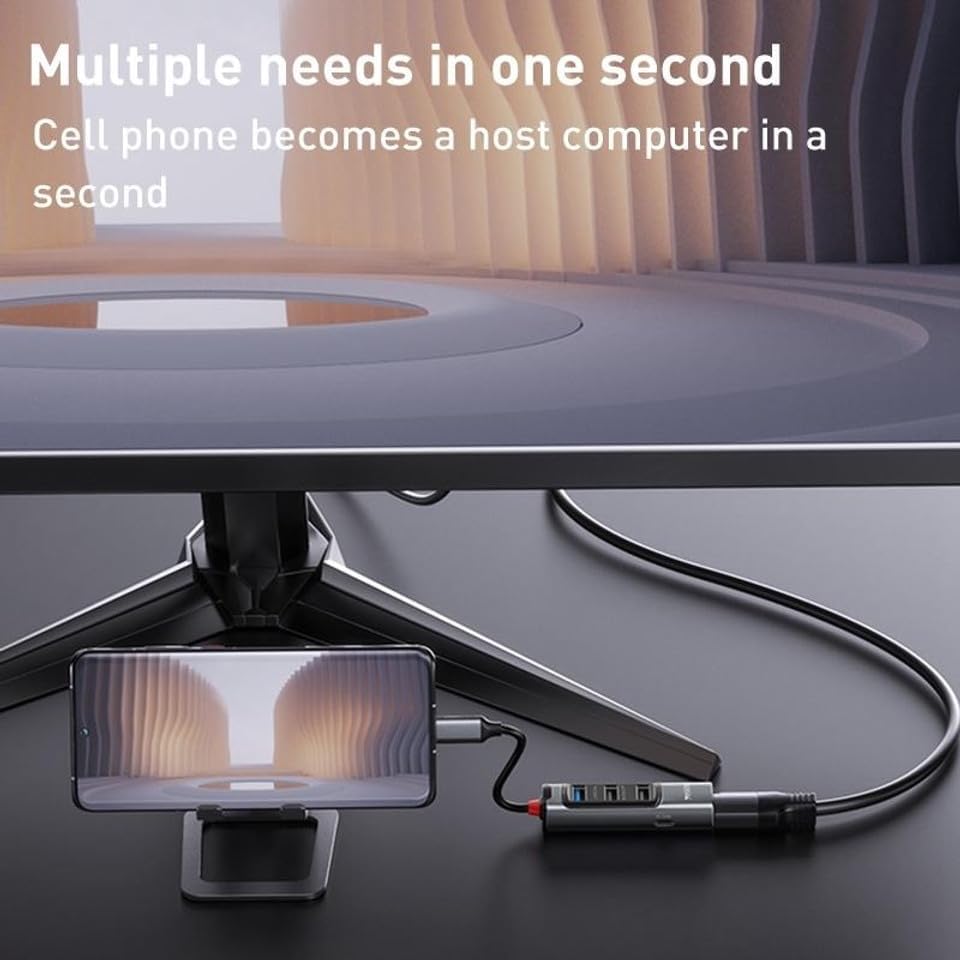 YESIDO HB23 5-in-1 Type-C Hub Adapter Multi Port USB-C Docking Station with USB3.0+2 USB2.0+DP+PD 100W - Image 3