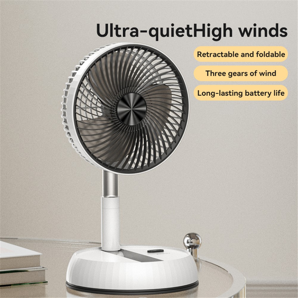YESIDO YF11 Folding Fan Height Adjustable Cooling Fan Built-In 6000mAh Battery - Image 2