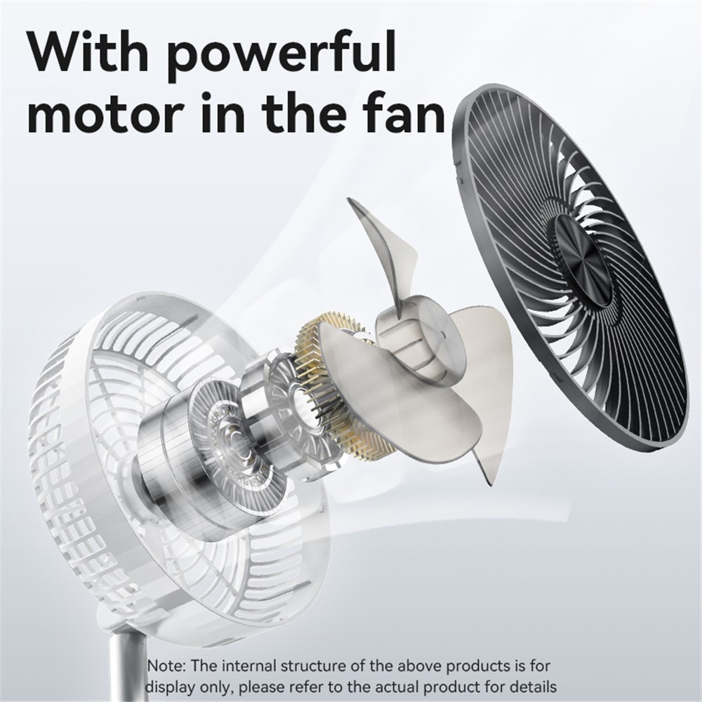 YESIDO YF11 Folding Fan Height Adjustable Cooling Fan Built-In 6000mAh Battery - Image 3