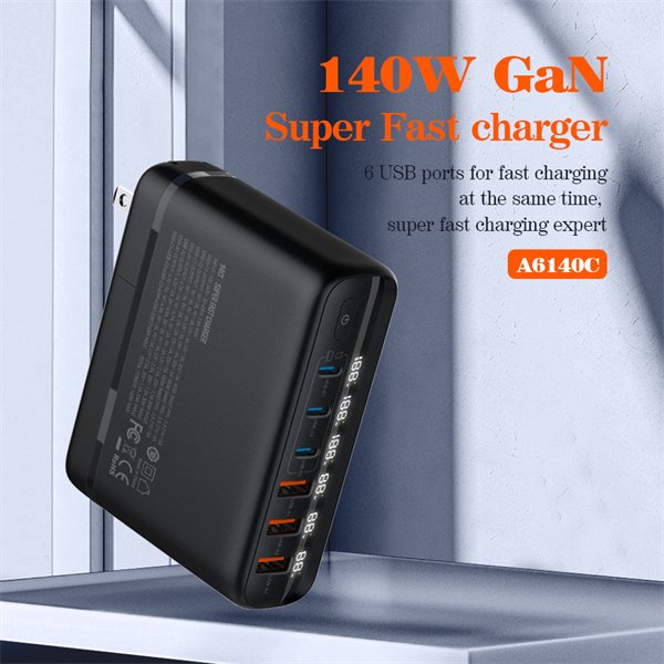 LDNIO A6140C LED Display GaN Tech 6 Ports Multi 140W GaN Super Fast Charging for Iphone Samsung MacBook Laptop Desktop Charger - Image 2