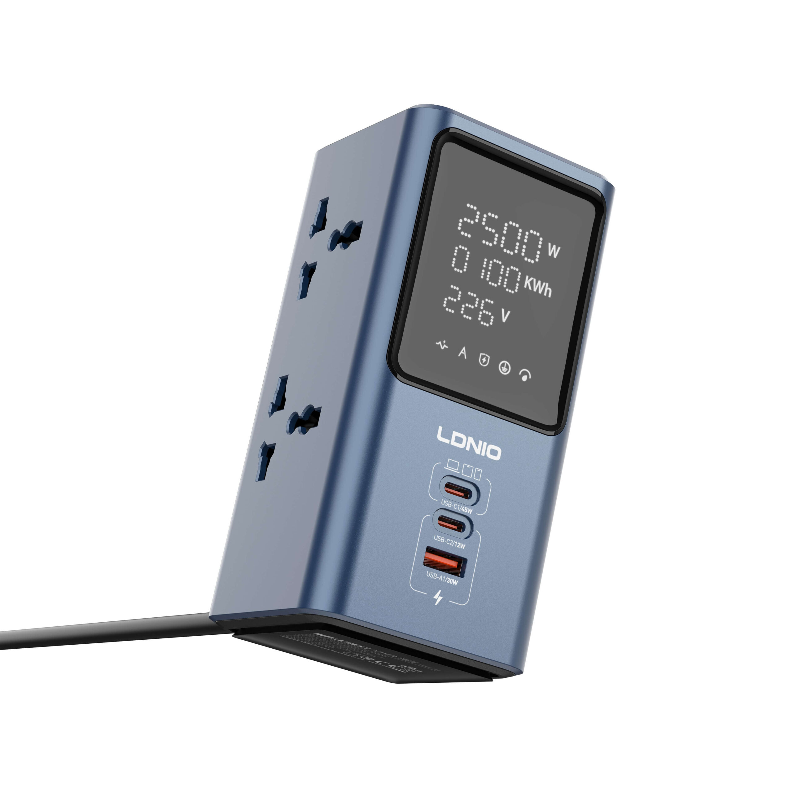 LDNIO SC2 45W PD charger, 2500W universal power strip with LED - Image 6