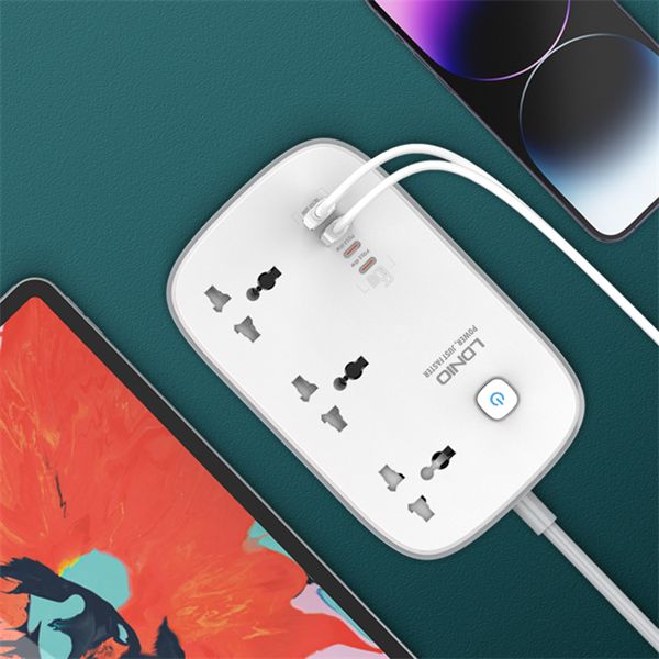 LDNIO SC3416, 3 x AC Outlets, 4 x USB Power Strip