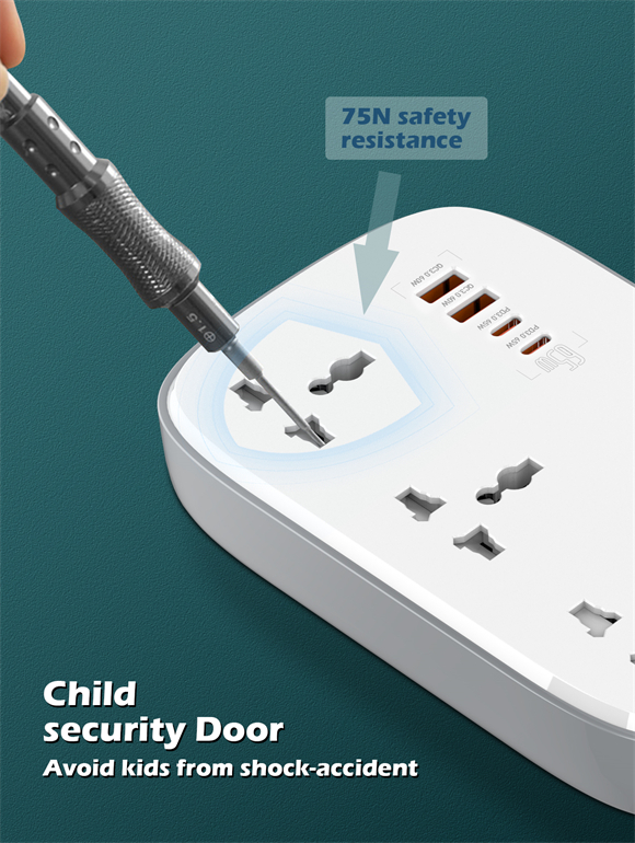 LDNIO SC3416, 3 x AC Outlets, 4 x USB Power Strip - Image 7