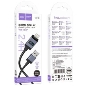Hoco “X118 Generous charging data cable with display iP”