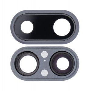Apple iPhone 8 Plus Camera Lens Glass with Frame - Black