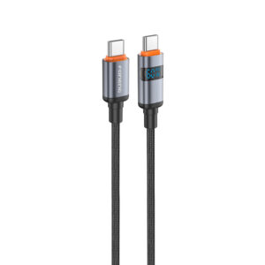 Foneng X116 1.2M Power Display Aluminum Alloy Braided Cable (60W / PD27W) Type-C to Type-C