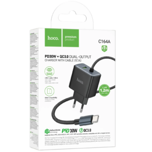 HOCO C164A New pd30w+qc3.0 charger with cable(Type-C)(eu)