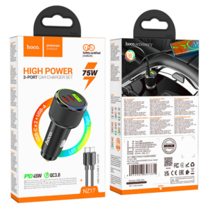 HOCO DZ28 Coolway 75w(1c1a) car charger set(C to C)