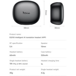 Hoco “EQ100 Intelligent AI translation headset(App)”