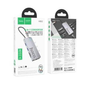 HOCO HB52 Wow 8-in-1 multi-function converter(HDTV+rj45+sd/tf+PD+type-c3.0+usb3.0*2)