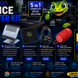 Office Starter Kit : Hoco GM41 Wireless Mouse, Hoco PH22 Plus Aluminum Laptop Stand, Hoco Mouse Pad, Hoco W33 Wireless Headset, Hoco HC10 Wireless Bluetooth Speaker