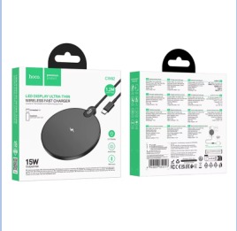 HOCO CW62 Peak desktop wireless fast charger with digital display and cable