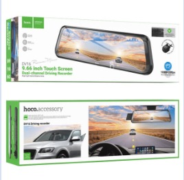 HOCO DV16 9.66-inch streaming media driving recorder (dual-channel with rear camera)