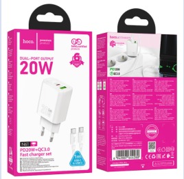 HOCO N61 Gentle PD20W+QC3.0 charger set(C to C)(EU)