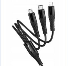 HOCO X123 Victory 3-in- 1 charging cable (USB/C to iP+C+Micro)