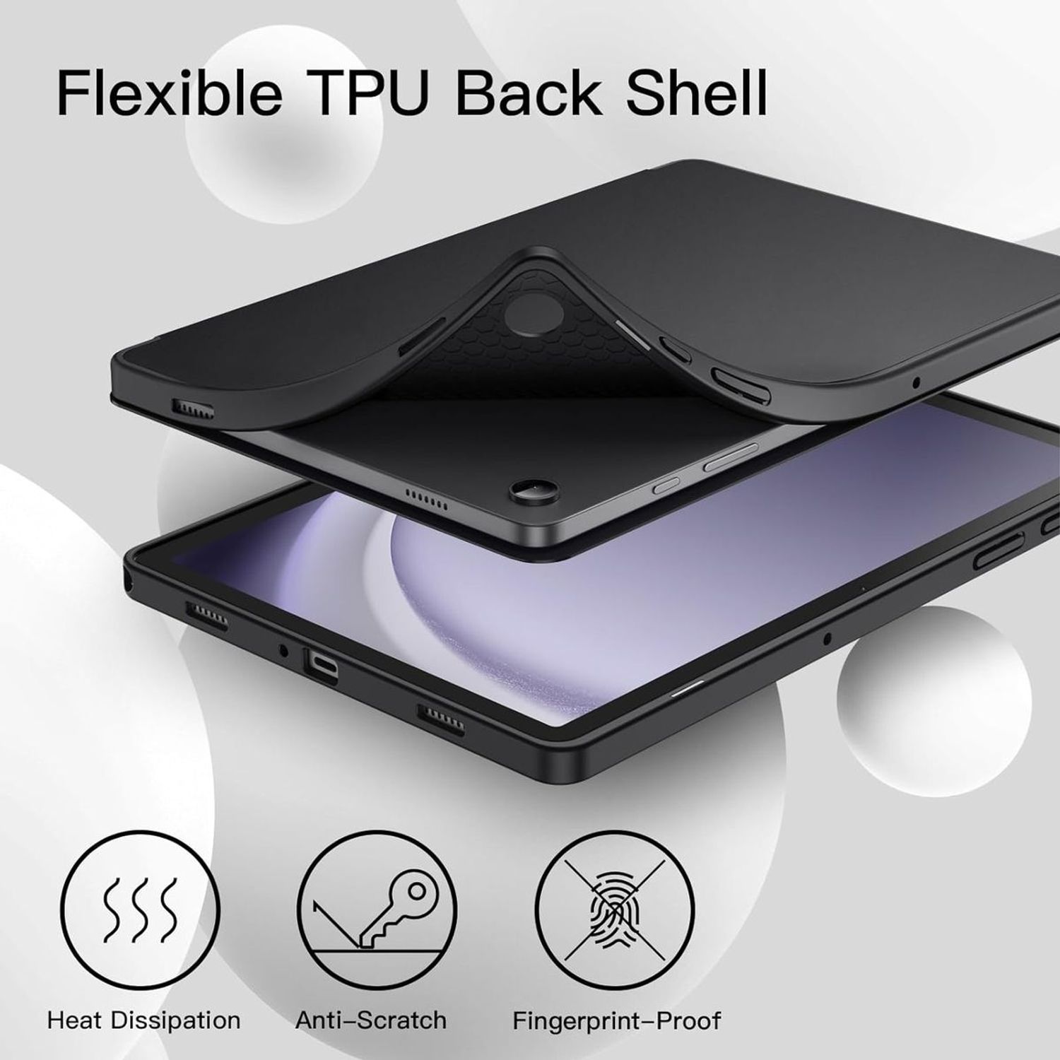 Tablet Case compatible with Samsung Galaxy Tab A9+ : 11" Large - Black - Image 3