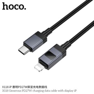 Hoco “X118 Generous PD27W charging data cable with display iP”